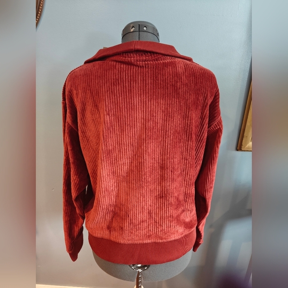 ❗NWT Universal Thread Red Ribbed Pullover Half Zip Top Size XL - Picture 3 of 3